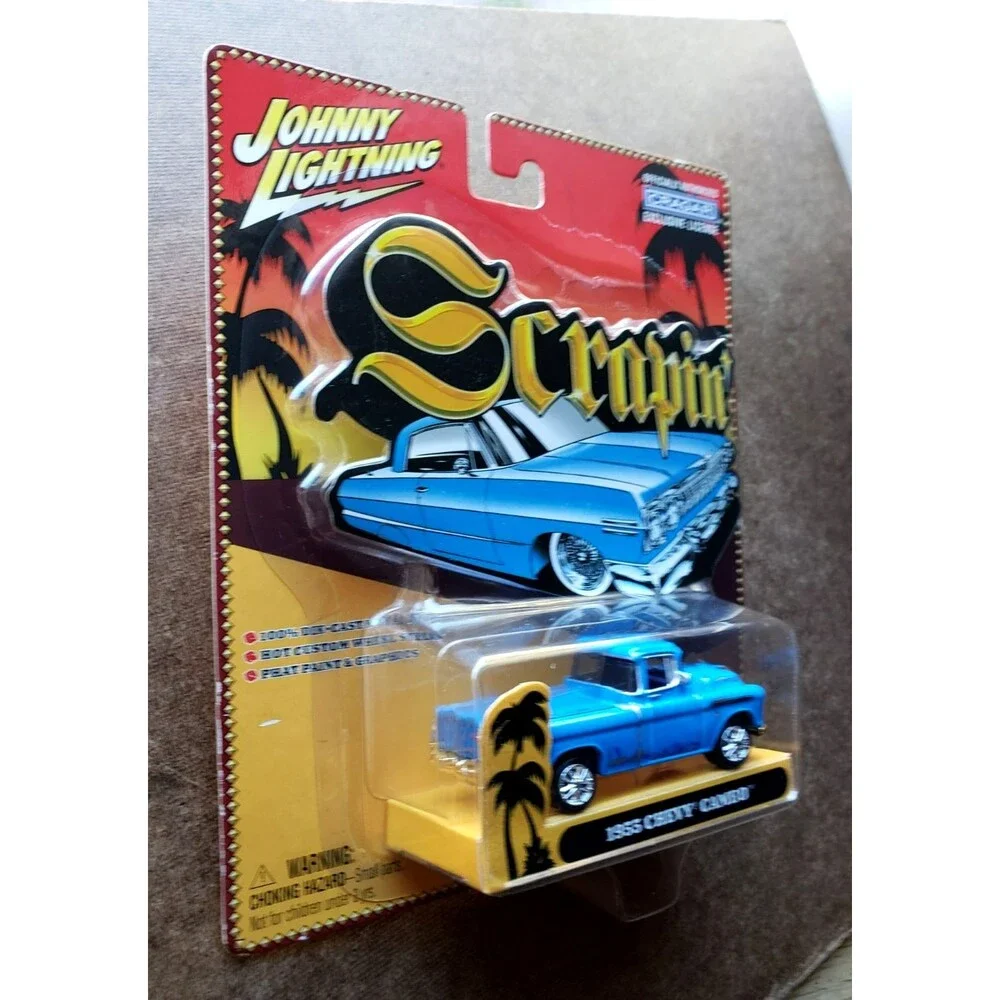 2003 Johnny Lightning 1955 CHEVY CAMEO SCRAPIN’ Blue Chevrolet Pickup Truck 1:64